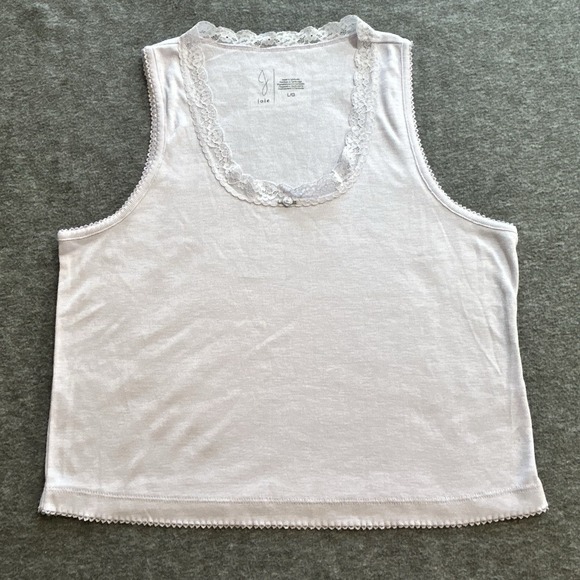 Joie Tops - Joie Tank Top Women's L Lace Trim Ribbed Light Purple Coquette